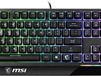 MSI Gaming Backlit RGB, Dedicated Hotkeys, Anti-Ghosting, Water Resistant Mechanical Feel Gaming Keyboard, Crisp Typing +12 Million Click Life Span, Steady Gaming Base Support (Vigor GK30 US)