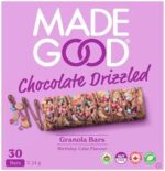 MadeGood Chocolate Drizzled Granola Bars, Birthday Cake, 24g (30 Count) Gluten Free Snacks