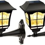 Maggift 2 Pack Solar Wall Lantern Outdoor Christmas 15 Lumens Solar Lights Wall Sconce Solar Outdoor Led Light Fixture with Wall Mount Kit