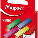 Maped 324806 Premium Standard Staples, 26/6, Box of 800 Staples, Assorted Colours