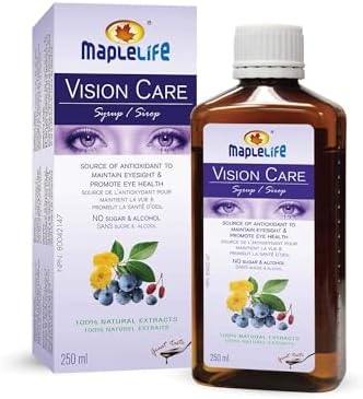 MapleLife Nutrition - Vision Care Syrup 250 ml - Source of Antioxidants - Maintain Eyesight - Promote Eye Health - Marigold, Goji, Blueberry, Beta-Carotene - 30 ml Per Day