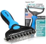 Maxpower Planet Pet Grooming Brush - Double Sided Shedding, Dematting - Undercoat Rake for Dogs - Dog Grooming Brush - Deshedding Brush for Dogs - Dog Brush, Cat Brush, Reduce Shedding by 95%, Blue