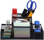 MeRaYo Metal Mesh Desktop Organizer Pen and Pencil Stationery Storage Holder for Home and Office Supplies (4 Compartment)