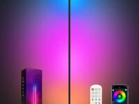 Miortior Corner Floor Lamp - Smart RGB LED Corner Lamp with App and Remote Control, 16 Million Colors & 68+ Scene, Music Sync, Timer Setting - Ideal for Living Rooms, Bedrooms, and Gaming Rooms