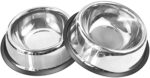 Mlife Stainless Steel Dog Bowl with Rubber Base for Small/Medium/Large Dogs, Pets Feeder Bowl and Water Bowl Perfect Choice (Set of 2)