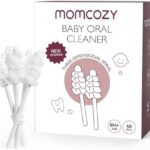 Momcozy Baby Tongue Cleaner Gauze, Baby Toothbrush Disposable Oral Cleaner, Toddler Toothbrush for Tooth Mouth Gum Clean, Infant Toothbrush Oral Cleaning Stick, Baby Oral Cleaner Newborn, 40 Count