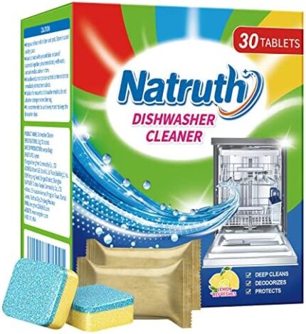 NATRUTH Dishwasher Cleaner And Deodorizer Tablets -30 Pack for Deep Cleaning, Deodorizing & Protecting, Prevents Buildup.Heavy Duty And Septic Safe.Clean Dish Washer For Limescale, Odor, Smell