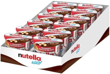 NUTELLA & GO! Snack Packs, Chocolate Hazelnut Spread with Breadsticks, Perfect Bulk Snacks for Kids, 52 Grams, Pack of 12