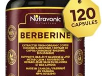 New! Nutravonic Berberine 1000mg per Serving from Organic Sources (120 Caps, 500mg per Capsule). Berberine From Organic Coptis Chinesis Rhizome (Natural Source). Supports Blood Sugar Levels through Healthy Glucose (Sugar) and Lipid (Fat) Metabolism. Non-GMO, Vegan, Gluten Free. 120 Easy to Swallow Capsules.