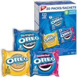 OREO Original Chocolate & Double Stuf & Golden Vanilla Sandwich Cookies, Snack Packs, School Snacks, 482 g