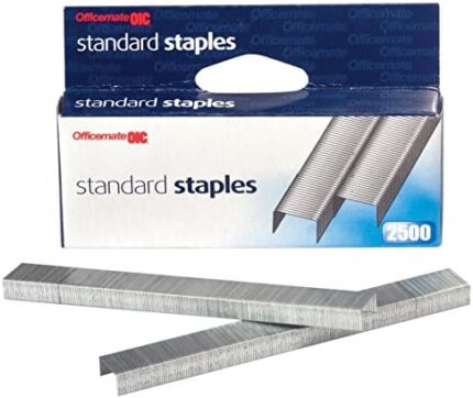 Officemate 2500 Silver Standard Staples 20 Sheet Capacity, 0.25inch Leg, 210 Strips/Box