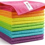 Orighty Microfiber Cleaning Cloths, Pack of 12, Highly Absorbent Cleaning Supplies, Lint Free Cloths for Multiple-use, Powerful Dust Removal Cleaning Rags for House, Kitchen, Car Care(12x12 inch)