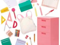 Our Generation – 18" Doll Accessories – Classroom Filing Cabinet – Furry School Bag & School Supplies – Pretend Play Toys – Kids Ages 3 Years Old & Up – Ready, Set, Learn!