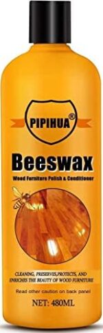 PIPIHUA Beeswax Furniture Polish Wood, Natural Wood Oil Colourless for Furniture Care & Wood Protection for Interior and Exterior, Furniture Oil & Wood Stain, 480ml