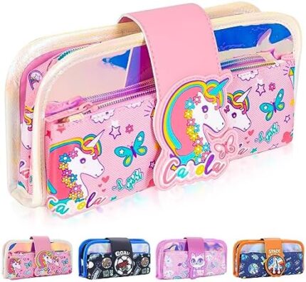 Pencil Case for Girls Kids, Big Capacity Pen Pouch Cute Unicorn Stationery Bag Organizer for School Office Supplies Students Children Gift