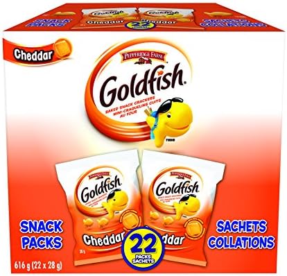 Pepperidge Farm Goldfish Cheddar Crackers, 22 Snack Packs, 28g/1 oz. Each {Imported from Canada}