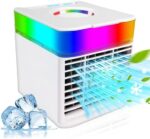 Portable Air Conditioner, Evaporative Air Cooler Fan with 4-Speed, USB Personal Air Conditioner with LED Light for Bedroom Home Office Outdoor