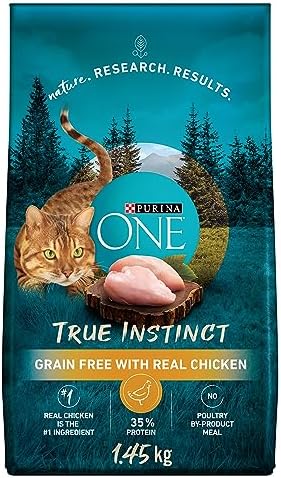 Purina ONE True Instinct Grain Free Dry Cat Food, High Protein Chicken - 1.45 kg Bag