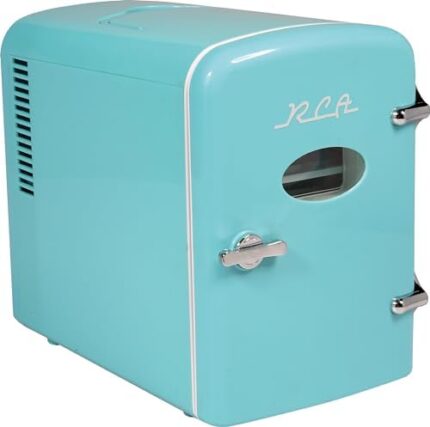 RCA RMIS129-BLUE Mini Retro 6 Can Beverage Refrigerator-Blue