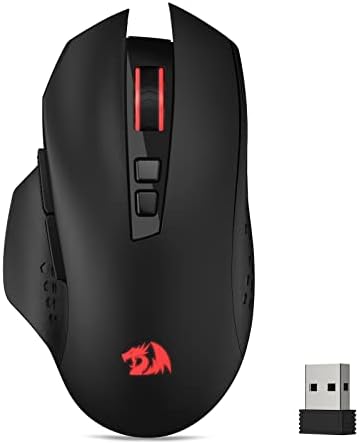 Redragon M656 Gainer Wireless Gaming Mouse, 4000 DPI 2.4Ghz Wireless Gamer Mouse w/ 5 DPI Levels, 7 Macro Buttons, Red LED Backlit & Pro Software/Drive Supported, for PC/Mac/Laptop