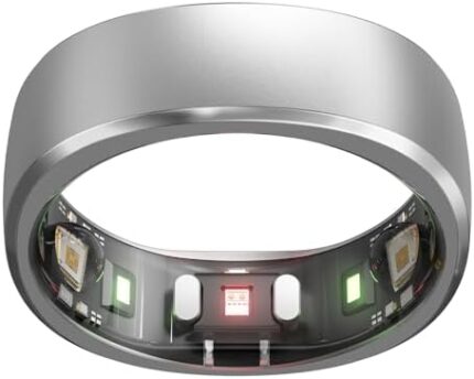 RingConn Smart Ring with No App Subscription, Size First with Sizing Kit, 7-Day Battery Life Activity & Sleep Health Tracker/Stress Monitor, IP68 Compatible with iOS & Android (Silver, Size 6)