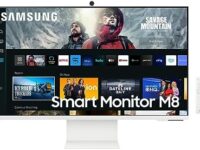 SAMSUNG 27-Inch 4K UHD 60Hz 4ms High Resolution Smart White Computer Monitor with Smart TV Apps, Mobile connectivity, Slimfit Camera Included, Alexa Built-in - (LS27CM801UNXZA) [Canada Version] (2023)