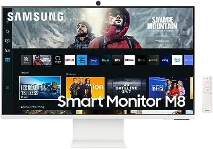 SAMSUNG 27-Inch 4K UHD 60Hz 4ms High Resolution Smart White Computer Monitor with Smart TV Apps, Mobile connectivity, Slimfit Camera Included, Alexa Built-in - (LS27CM801UNXZA) [Canada Version] (2023)