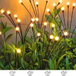 SIOTMERA 4Count Solar Lights Outdoor Waterproof IPX5, Solar Garden Lights, Wind Swaying Firefly Lights, Christmas Lights Outdoor, for Yard Lawn Pathway Decoration Lighting, 6LED WarmYellow