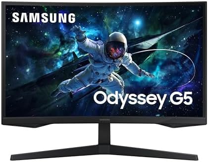 Samsung 32 inch Odyssey G55C QHD 165 Hz 1 ms Curved Gaming Monitor – (LS32CG550ENXZA) [Canada Version]