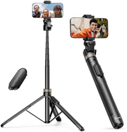 Sensyne 72" Phone Tripod, Extendable Tripod for iPhone & Selfie Stick with Detachable Phone Holder & Wireless Remote, iPhone Tripod Compatible with All Cell Phones, Camera