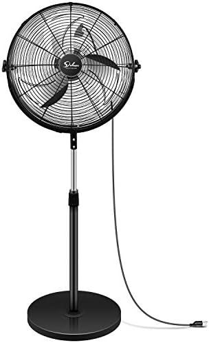 Simple Deluxe 18 Inch Pedestal Standing Fan, High Velocity, Heavy Duty Metal For Industrial, Commercial, Residential, Greenhouse Use, Black