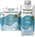 Simply Protein Ready-To-Drink Vanilla Plant Protein Shake, 330mL Bottle, Pack of 4, High Protein, Low Sugar, Dairy Free