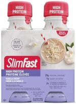 Slim Fast Advanced Nutrition, Meal Replacement or Weight Loss Ready to Drink Shakes, 20g High Protein, Vanilla Cream Flavor ReadyTo Drink, Gluten & Lactose Free, 1 Box of 4 Bottles x 325ml