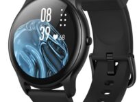 Smart Watch for Women Men, AGPTEK 5ATM Waterproof Fitness Tracker Watch, 1.3'' Full Touch Sports Smartwatch with Heart Rate Monitor Message Notification DIY Watch Face for Android iOS Phones (Black)