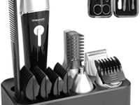 Sminiker Professional 5 in 1 Men's Grooming Kit Waterproof Electrinic Razor Hair Clippers Beard Trimmer Rechargeable Precision Nose Ear Trimmer