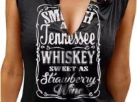 Smooth As Tennessee Tank Top Sweet As Strawberry Shirt Ring Hole Sleeveless Sexy V Neck Womens Retro Country Music Tops