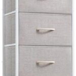 Somdot Tall Dresser for Bedroom, 4 Drawer Storage Organizer Chest of Drawers with Removable Fabric Bins for Living Room Closet Bedside Nursery Laundry Entryway Hallway, Ash Grey