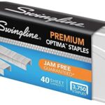 Swingline Optima Premium Staples, 0.25 Inch Leg Length, 40 Sheet Capacity, 3,750 Staples per Box, Silver (S7035556)