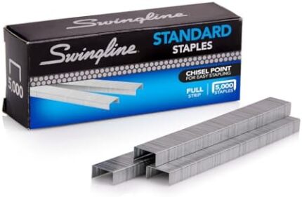 Swingline Standard Staples, 1/4 Inch Leg Length, 210 Staples per Strip, 5000 Staples per Box (7471135108)