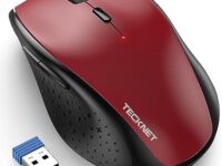 TECKNET Wireless Mouse for Laptop, 2.4G Wireless Computer Mouse with 3200 Adjustable DPI, 30 Months Battery, Ergonomic Grips, 6 Buttons Cordless Mouse, Portable Optical USB Mouse