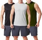 TEX2FIT Men's Tank Tops, 3 Pack Men's Sleeveless T-Shirts Workout Muscle Shirts Quick-Dry Gym Shirt