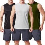 TEX2FIT Men's Tank Tops, 3 Pack Men's Sleeveless T-Shirts Workout Muscle Shirts Quick-Dry Gym Shirt