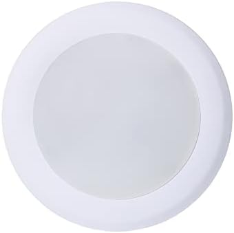 TOPELER 6Inch LED Disk Light, 15W White Surface Mount Ceiling Light, Dimmable Low Profile Recessed Disc Light, Metal Baffle Trim Light Fixture for Home Improve, 1000LM 5000K Daylight, Pack of 1