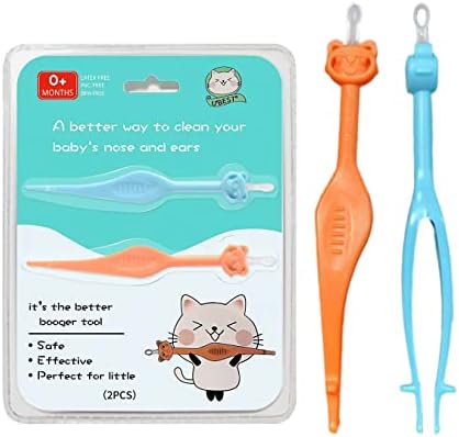 Two pack 3 in 1 baby Nasal Booger and Ear Cleaner, Nose Cleaning Tweezers, nose cleaner for Baby Gadget for Infants and Toddlers, Dual Earwax and Snot Removal baby must have items