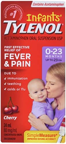 Tylenol Peds Tylenol Infants Acetaminophen Suspension Concentrated Drops, Dye-free Grape, 24 ml 24 milliliter