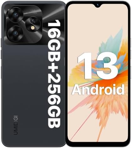 UMIDIGI A15 Cell Phones 16(8+8)G+256G, Android 13 Mobile Phone, 64MP Main Camera Octa Core Smartphone Unlocked 6.7” HD+ Full-View Waterdrop Screen, 5000mAh Battery 20W Fast Charging, 4G Dual SIM, NFC