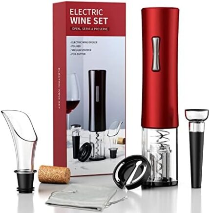 UNICHERRY Electric Wine Opener with Foil Cutter, Vacuum Stoppers, and Pourer - A Must-Have for Men and Women, Effortlessly Open Your Wine - Perfect for Home, Bar, Party, and Gifting