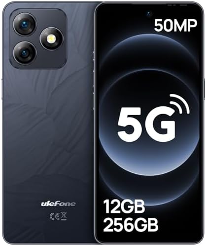 Ulefone Note 18 Ultra 5G Unlocked Smartphone (12+256GB), 50MP + 50MP + 32MP Camera, 6.78" FHD+ Display MediaTek Dimensity 720, 5450mAh Android 13 Dual SIM NFC IR Blaster Supported Mobile Phone- Black