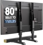 Universal TV Stand, Table Top TV Stand Base Wobble-Free Replacement for Most 24 to 80 Inch LCD LED TVs, 7 Height Adjustable TV Legs Hold up to 150lbs, Max VESA 800x500mm, Black AX10TB02