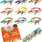 UpBrands Fidget Toys Double Tour Zipper Bracelets, Party Favors for Kids, Quiet Classroom Prizes, School Students Rewards, Easter Basket Stuffers, Goodie Bags, Easter Egg and Pinata Fillers (Bi-color)